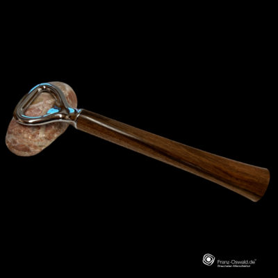 Flaschenöffner Chrom aus Nussbaum